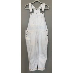 GAP white denim overalls